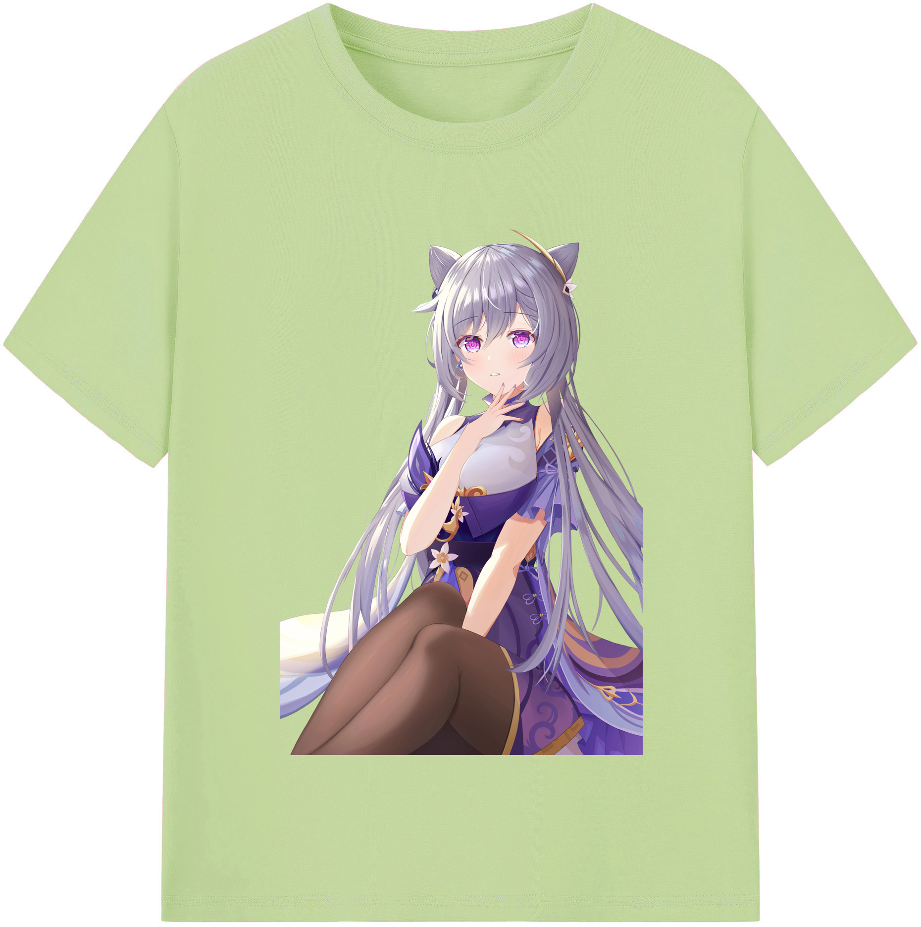 げんし神 刻晴 こくせい genshin Kokusei 綿100％半袖Tシャツ（フロントプリント）